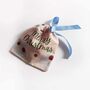 Pink/Blue Mistletoe Organic Cotton Christmas Pouch, thumbnail 4 of 8