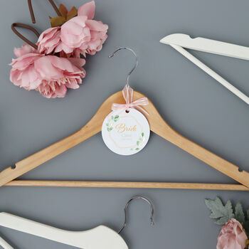 Personalised White Wedding Hanger Tag Botanical, 4 of 6