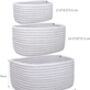 Set Of Three Cotton Rope Storage Baskets, thumbnail 2 of 5