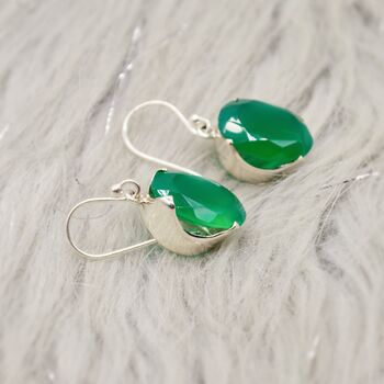 Green Onyx Silver Earrings, 12 of 12