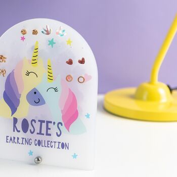 Personalised Unicorn First Earring Storage Display, 2 of 7