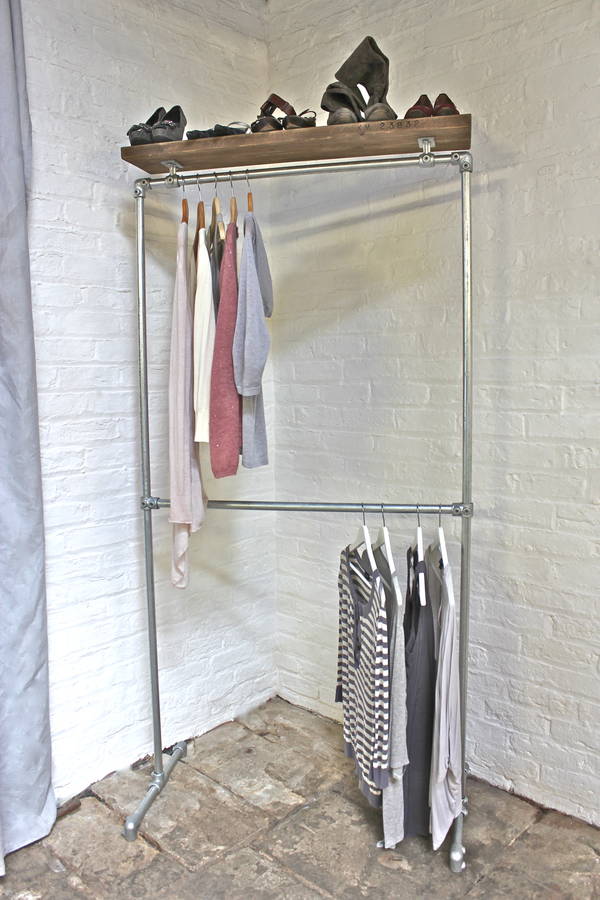 amanda galvanised clothes rail with shelf by urban grain ...