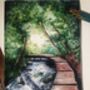 Watercolour Waterfall Art Print, thumbnail 2 of 3