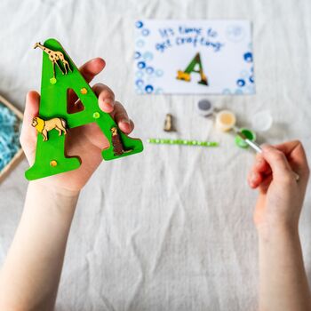 Personalised Paint Your Own Safari Animal Wooden Letter, 3 of 9