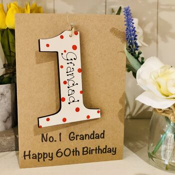 Personalised Grandad Birthday No.One Keepsake Card, 2 of 3