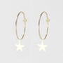 Seeing Stars Celestial Charm Gold Fill Hoop Earrings, thumbnail 3 of 4