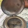 Brass Pocket Compass With Chain And Leather Case, thumbnail 3 of 4