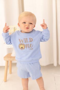 Wild One Lion Personalised Embroidered First Birthday Sweatshirt, 3 of 5