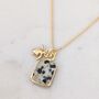 The Duo Dalmatian Jasper Necklace, Gold Plated, thumbnail 5 of 12