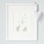 Personalised Baby Bunnies And Bubbles Nursery Print, thumbnail 2 of 10