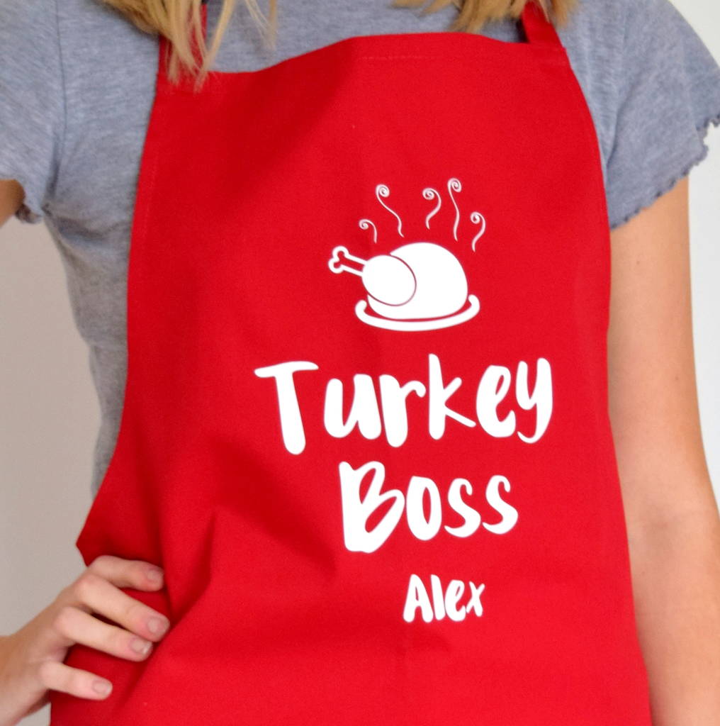 Personalised Turkey Boss Apron By The Alphabet Gift Shop
