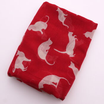 Personalised Gift Box Scarf With Cat Design, 2 of 7