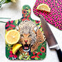 Wild Cat Leopard Chopping Board Three Sizes, thumbnail 3 of 12