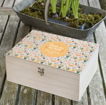 Personalised Garden Design Keepsake Storage Box, 4 of 4