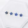 Sterling Silver Sapphire Blue Flower Cz Stud Earrings, thumbnail 6 of 12