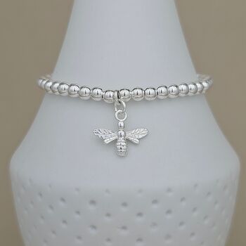 Personalised Beaded Bracelet With Bee Charm, 4 of 5