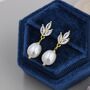 Marquise Cz Trio With Dangling Baroque Pearl Earrings, thumbnail 2 of 12