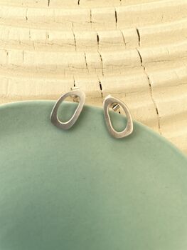 Infinity Oval Sterling Silver Earrings, 3 of 4