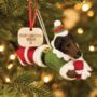 Personalised Sausage Dog Elf Bauble, thumbnail 1 of 5