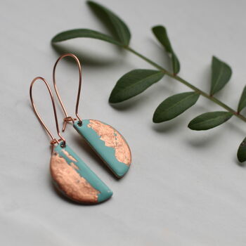 Seafoam Turquoise Copper Earrings, 3 of 6