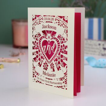 Personalised Civil Partnership Card, 2 of 9