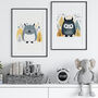 'You are so loved' Cute Scandi Monsters Kids Prints, thumbnail 3 of 5