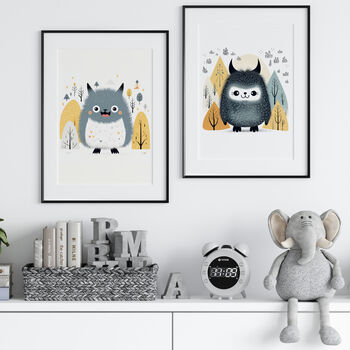 'You are so loved' Cute Scandi Monsters Kids Prints, 3 of 5