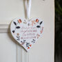 White Floral Friendship Acrylic Hanging Heart Token, thumbnail 4 of 6