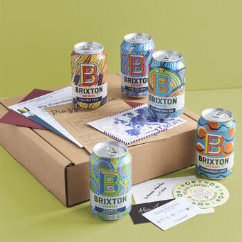 Personalised Escape Room, Brixton Beer Gift Set Hamper, 4 of 8