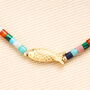 Semi Precious Stone Fish Beaded Bracelet In Gold Plating, thumbnail 2 of 4