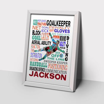 Personalised Goalkeeper Typography Print, 2 of 4