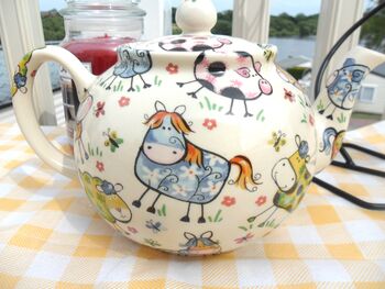 Six Cup Teapot In Crazy Farm Design, 7 of 8