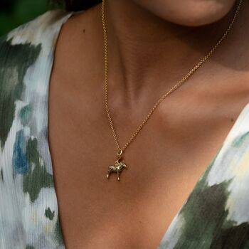 Zebra Charm Necklace, Sterling Silver Or Gold Plated, 5 of 9