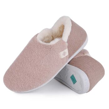 Women's Cosy Closed Back Slippers In Oat, 5 of 8