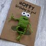 Frog Hoppy Birthday Crochet Birthday Card Handmade, thumbnail 4 of 12