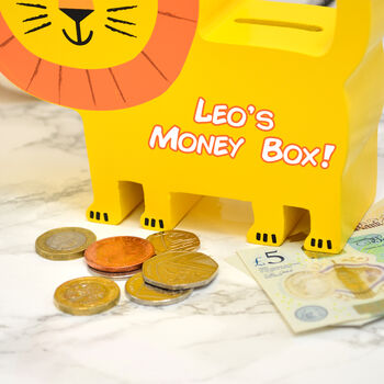 Personalised Lion Money Box, 3 of 6