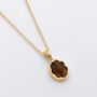 Tiger Eye Gemstone 18k Gold Plated Necklace, thumbnail 2 of 3