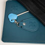 Eco Friendly Disabled Blue Badge Vegan Leather Wallet And Radar Key Made From Recycled Bottles In Peacock Blue, thumbnail 6 of 10