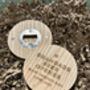 Personsalised Wooden Oak Beer Opener Fridge Magnet Gift, thumbnail 5 of 5