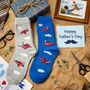 Planes Themed Mens Socks With Personalised Label Sleeve, thumbnail 2 of 5