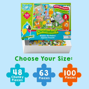 Personalised Jungle Fun Birthday Jigsaw Puzzle, 3 of 13