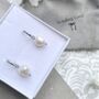 Pearl Hoop Earrings Gift For Bridemaids, thumbnail 3 of 5