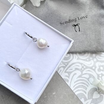 Pearl Hoop Earrings Gift For Bridemaids, 3 of 5