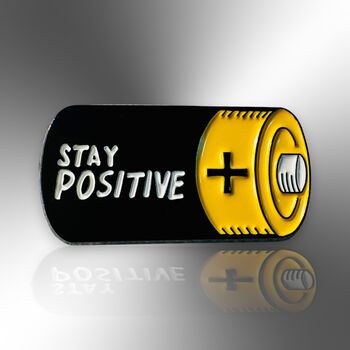 Stay Positive Battery Enamel Lapel Pin Badge, Mental Health Awareness, Supportive, Encouragement, Friendship Gift, 3 of 8