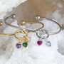 Friendship Knot Bangle With Birthstone Hearts, thumbnail 5 of 10