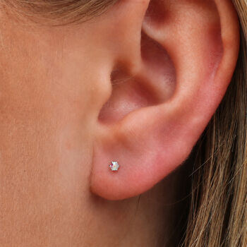 3mm Sterling Silver Aurora Crystal Stud Earrings, 2 of 3