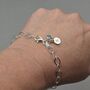 Sterling Silver Oval Linked Bracelet With Birthstone, thumbnail 2 of 5