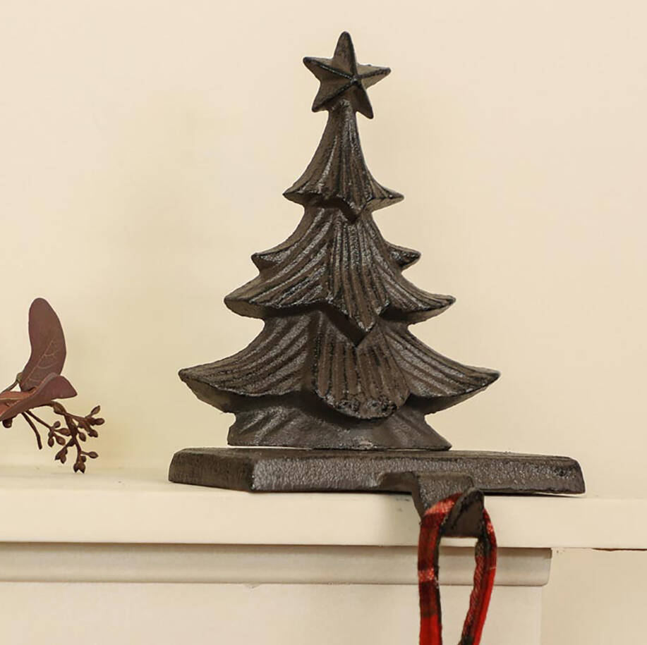 Christmas Tree Cast Iron Stocking Hanger By Dibor | notonthehighstreet.com