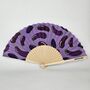 Handheld Aubergine/Egg Plant Folding Fan, thumbnail 2 of 3
