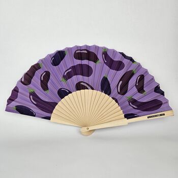 Handheld Aubergine/Egg Plant Folding Fan, 2 of 3
